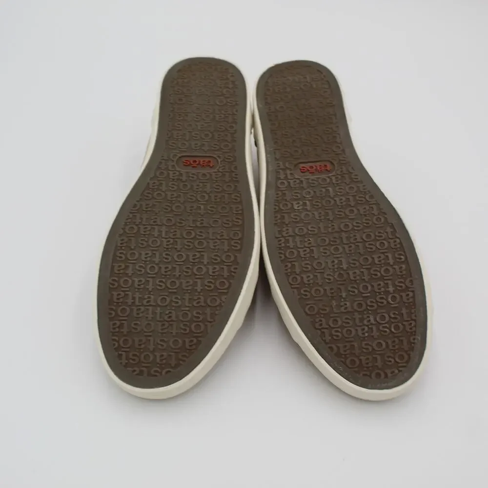 Taos Starsky Sneaker Mens 10 Brown Canvas Lace Up Comfort Casual Shoe Minimalist